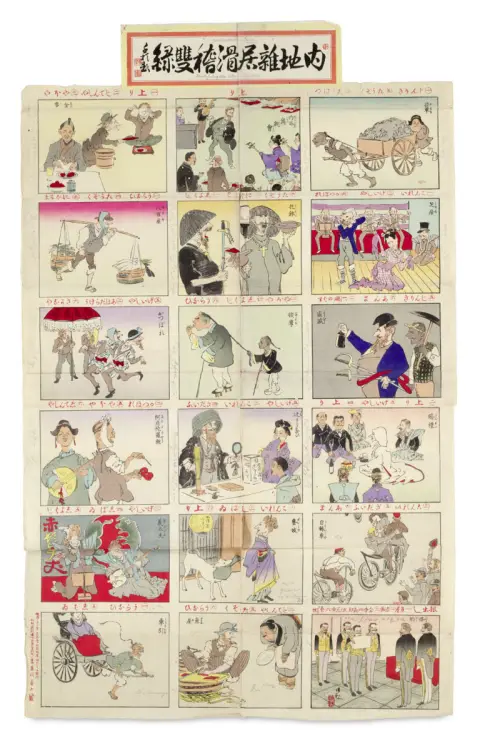 Kiyochika Kobayashi – (Naichi zakkyo kokkei sugoroku)