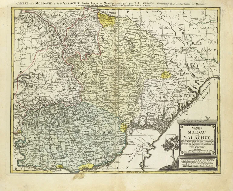 Map of Moldavia and Wallachia drawn from authentic memoirs by F.L. Güssefeld