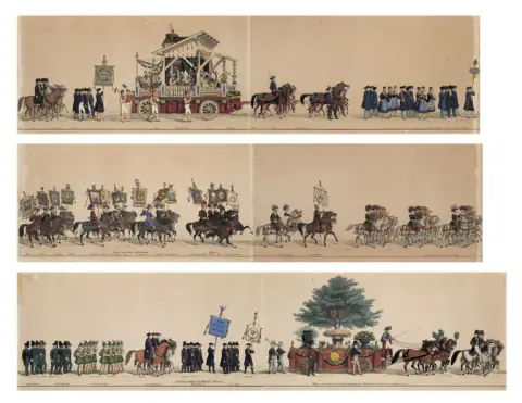 Cortège des Wurtembergeois pour le 25e anniversaire du règne du roi Guillaume Ier de 1841
