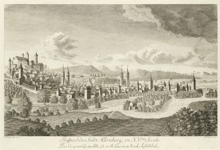 Vue de la ville de Nuremberg au XVe siècle