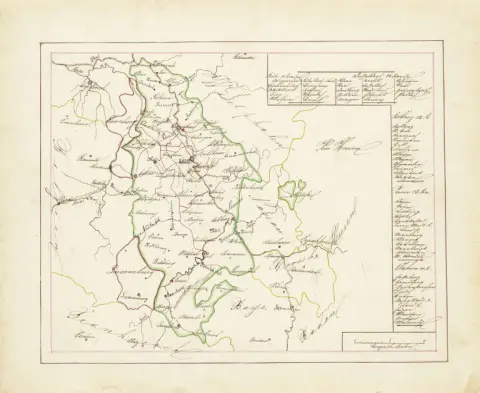 Collection de 5 cartes dessinées et coloriées d'Europe et d'Asie ainsi qu'une carte du monde