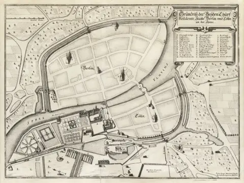 Matthäus Merian – Plan des deux villes résidentielles électorales