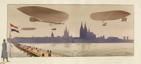 Marguerite Montaut – Les Dirigeables Parceval et Gross en Manoeuvre à Cologne