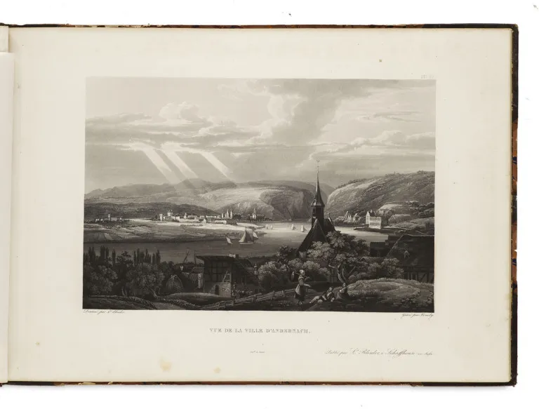 Johann Ludwig Bleuler – Album avec collection de 14 vues du Rhin