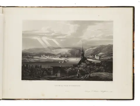 Johann Ludwig Bleuler – Album avec collection de 14 vues du Rhin