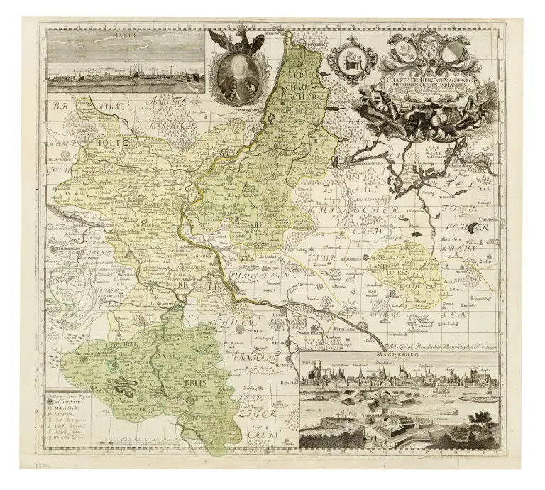 Jacob Paul Gundling – Carte du duché de Magdebourg