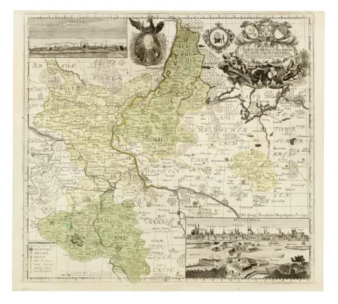 Jacob Paul Gundling – Carte du duché de Magdebourg