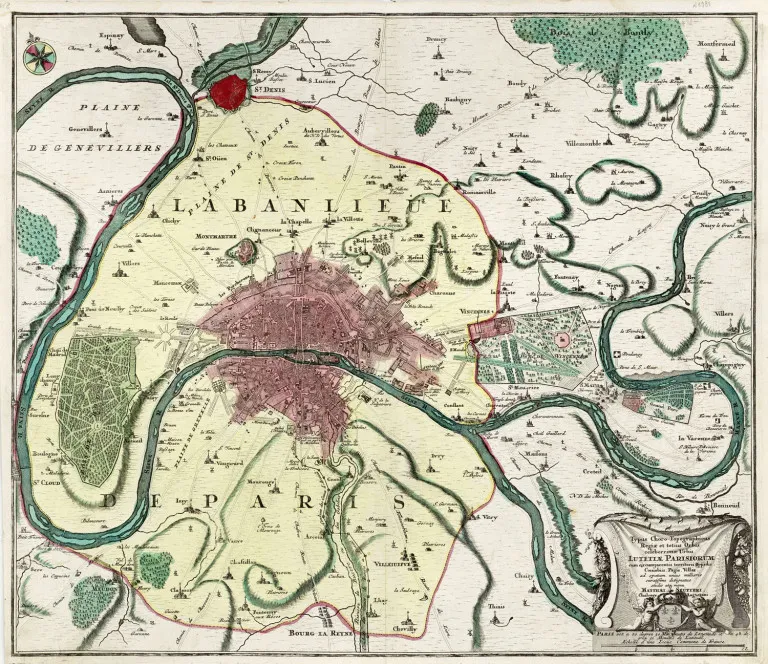 Mattheus Seutter – Typus Choro-Topographicus Regiae et totius Orbis celeberrimae Urbis Lutetiae Parisiorum cum circumjacentis territorii…