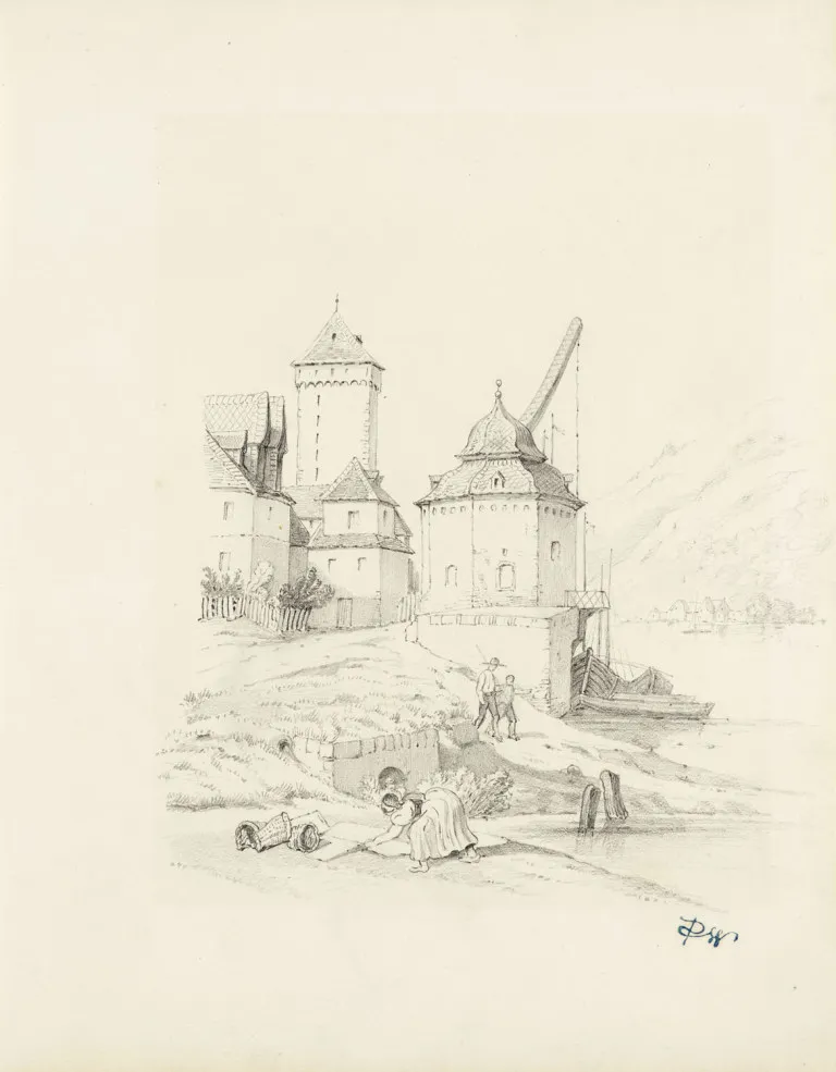 Sammlung von 5 Landschaftszeichnungen