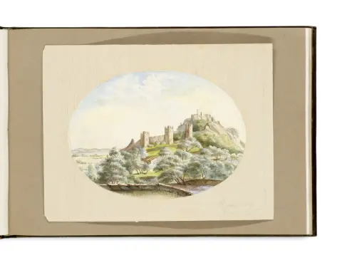 Album avec dessins originaux et aquarelles, majoritairement