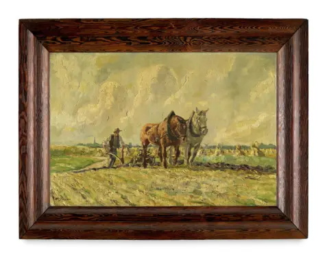 Otto Beyer – Paysage d'été avec charrue à cheval