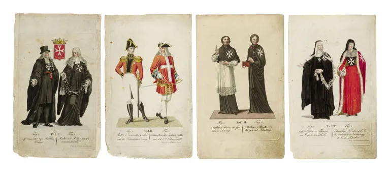 Collection de 83 planches de tous les ordres de chevalerie et de dames, spirituels et temporels