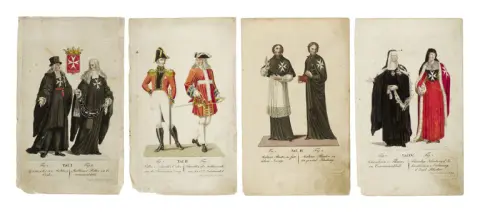 Collection de 83 planches de tous les ordres de chevalerie et de dames, spirituels et temporels