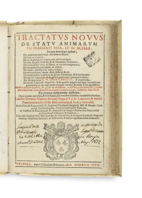 Antonio Raguccio – Tractatus nouus de statu animarum in praesenti vita, et in altera