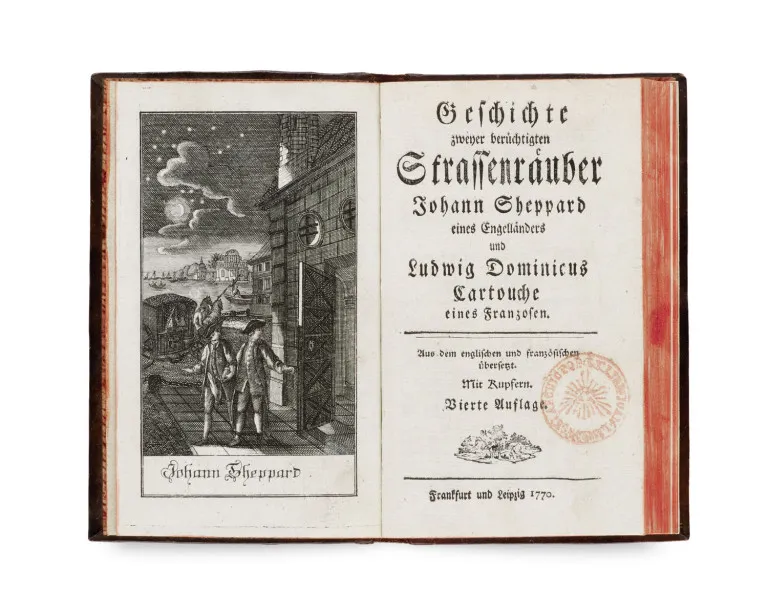 Geschiedenis van twee beruchte straatrovers Johann Sheppard, een Engelsman, en Ludwig Dominicus Cartouche, een Fransman