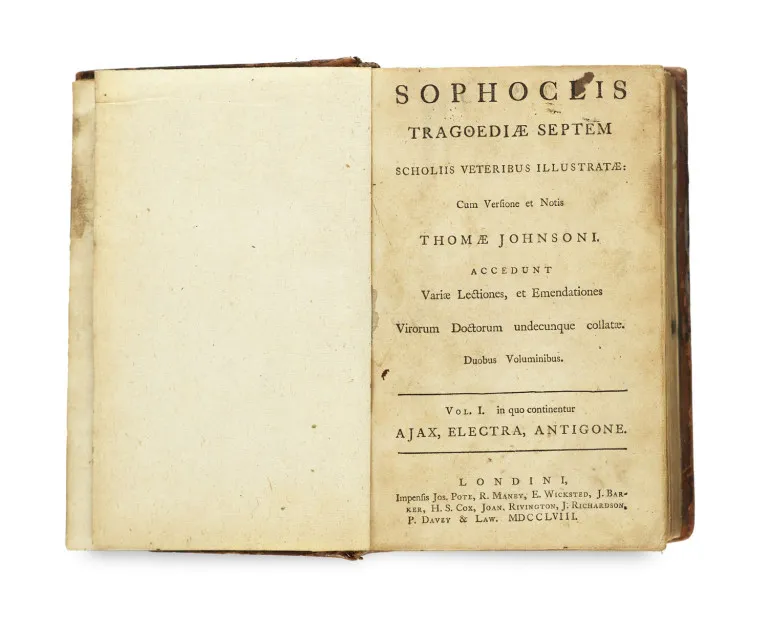Thomas Johnson – Sophoclis Tragoediae septem scholiis veteribus illustratae: Cum Versione et Notis Thomae Johnsoni