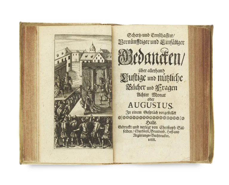Christian Thomasius – Lustiger und Ernsthaffter Monats-Gespräche Anderer Theil, in sich begreiffend Die sechs letzten Monate des 1688