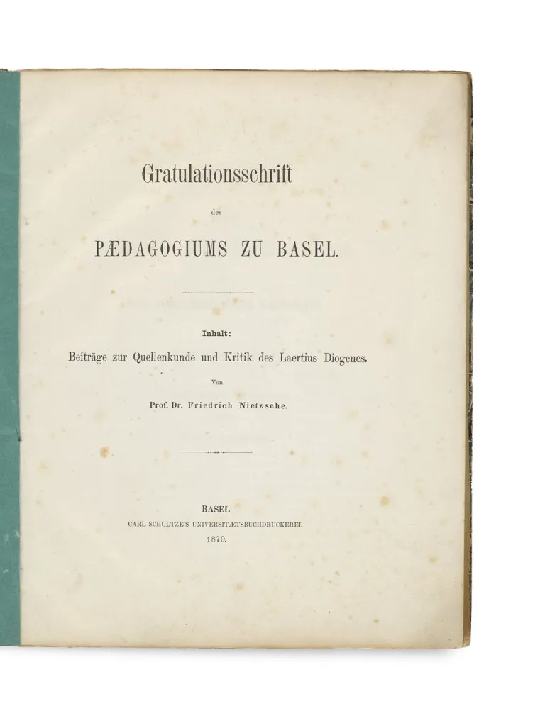 Friedrich Nietzsche – Contributions à la connaissance des sources et critique de Diogène Laërce