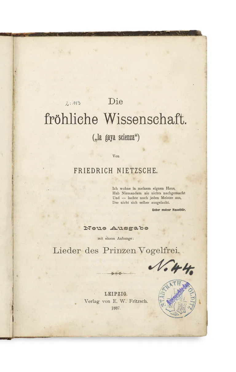 Friedrich Nietzsche – Le Gai Savoir ("la gaya scienza")