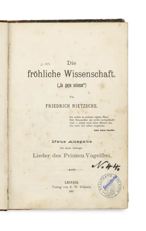Friedrich Nietzsche – Le Gai Savoir ("la gaya scienza")