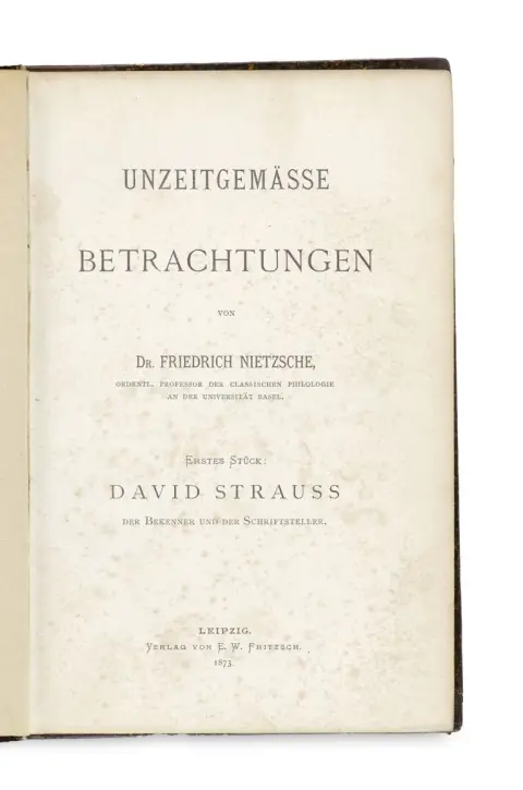 Friedrich Nietzsche – Unzeitgemäße Betrachtungen