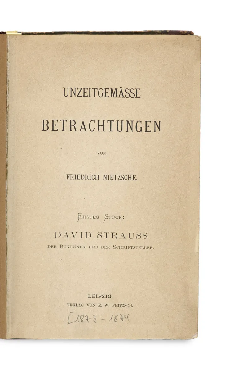 Friedrich Nietzsche – Untimely Meditations vols