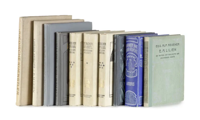Sammmlung von 11 illustrierten Werken und 4 Beigaben mit Illustrationen und Buchschmuck von Ephraim Mose Lilien