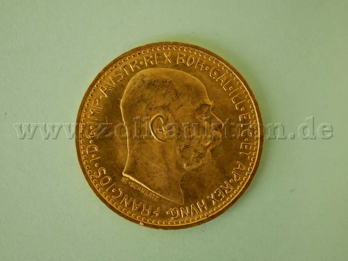 1 pièce d'or autrichienne de 10 couronnes, or 900, réédition, env. 3,38 g