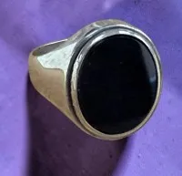 Herren Silberring-925- mit Onyx Lagenstein, RG 64, 4,66 gr.