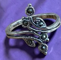 Silberring-925- mit Markasiten, RG 53, 2,26 gr.
