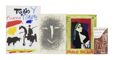 Pablo Picasso – Collectie van 4 geïllustreerde werken met (extra) 4 originele grafieken en talrijke afbeeldingen