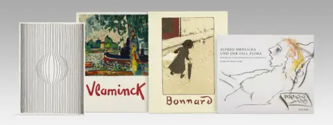 Collectie van 4 geïllustreerde kunstboeken met originele grafiek