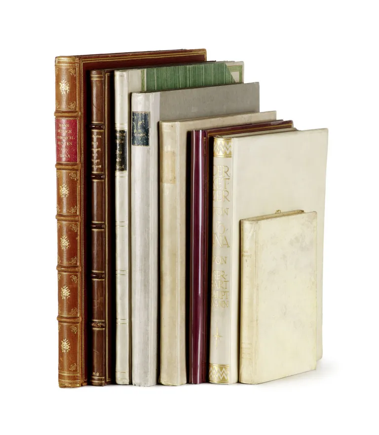 Kolekcja 7 druków bibliofilskich (w większości) w wydaniach luksusowych