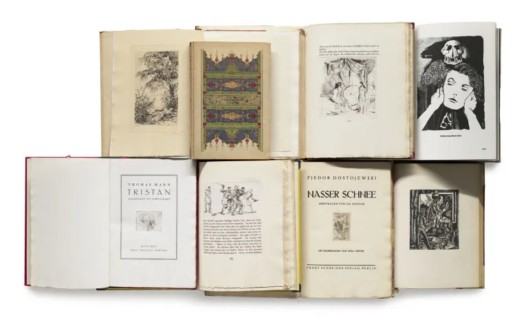 Sbírka 8 bibliofilských děl s originálními grafikami