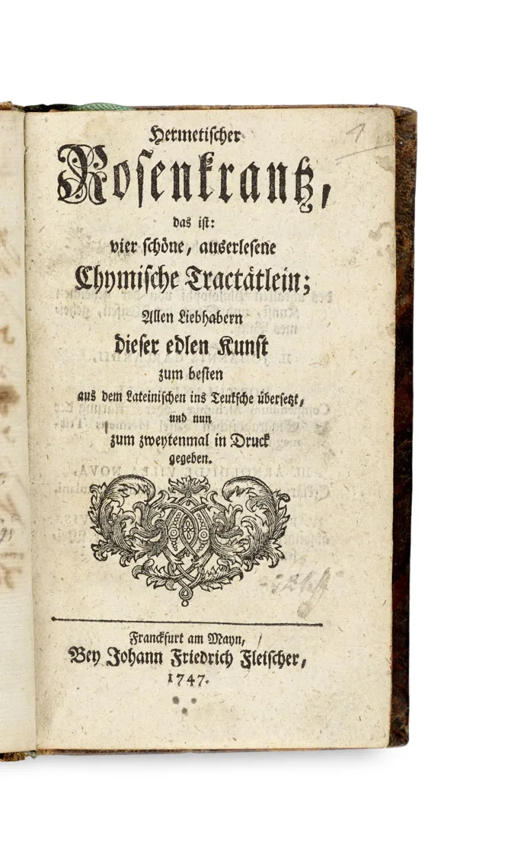 Johannes de Garlandia, Arnoldus de Villa Nova and Bernardus Trevisanus Artephius – Hermetischer Rosenkrantz, that is: four beautiful…