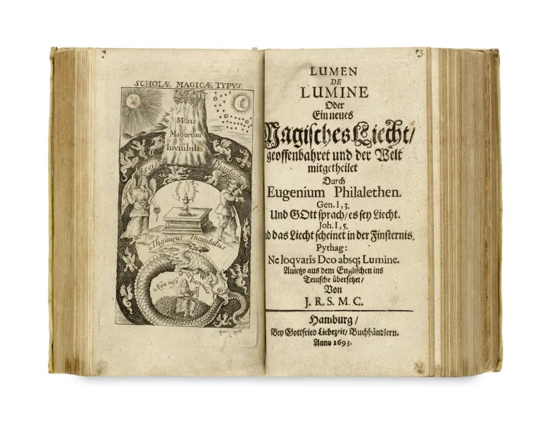 Sammelband mit sieben alchemistischen Titeln von Eugenius Philalethes (4) u.a. 1673 - 1707