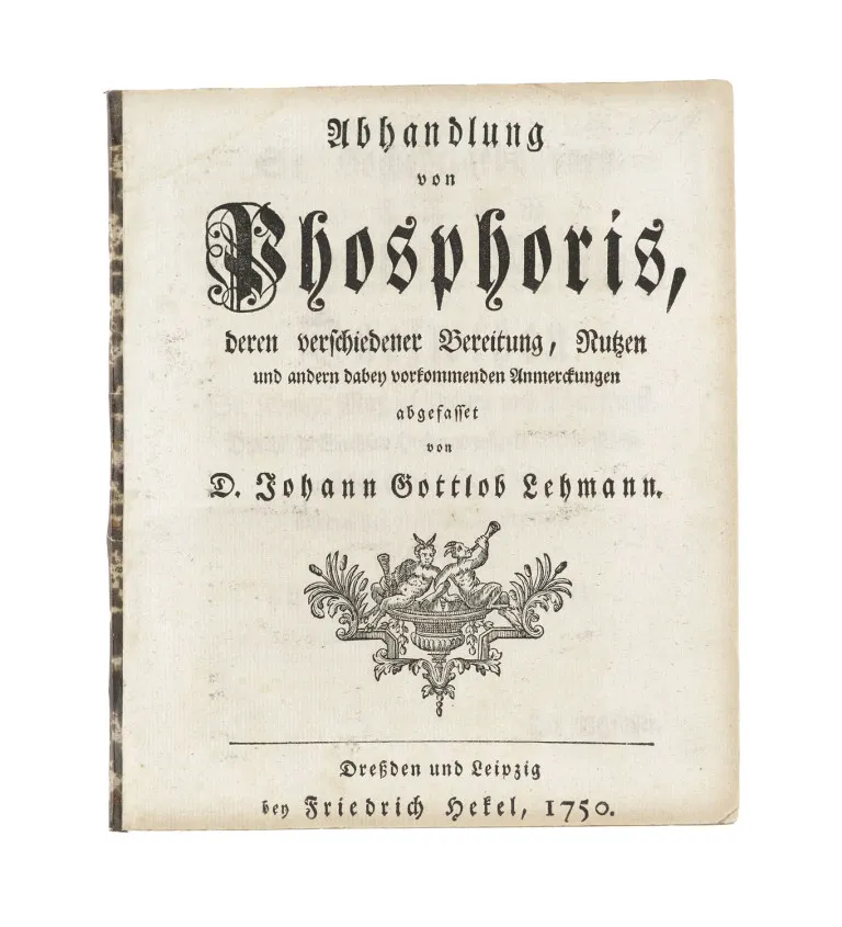 Johann Gottlob Lehmann – Traité sur les phosphores, leur diverses préparations, leur utilité et autres remarques y afférentes