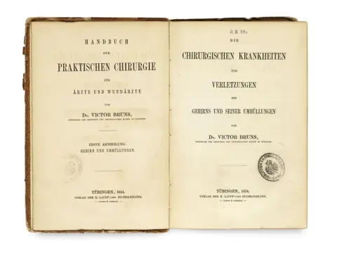 Victor Bruns – Die chirurgischen Krankheiten und Verletzungen des Gehirns und seiner Umhüllungen (= Handbuch der praktischen Chirurgie für…