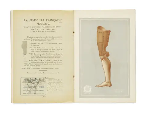 A. Claverie – La jambe artificielle "La Francaise". Créée par des francais, exécutée dans des ateliers francais