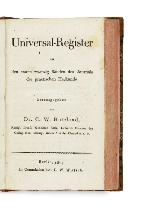E. Osann – Index universel du premier au quatre-vingtième volume du Journal de médecine pratique de Hufeland