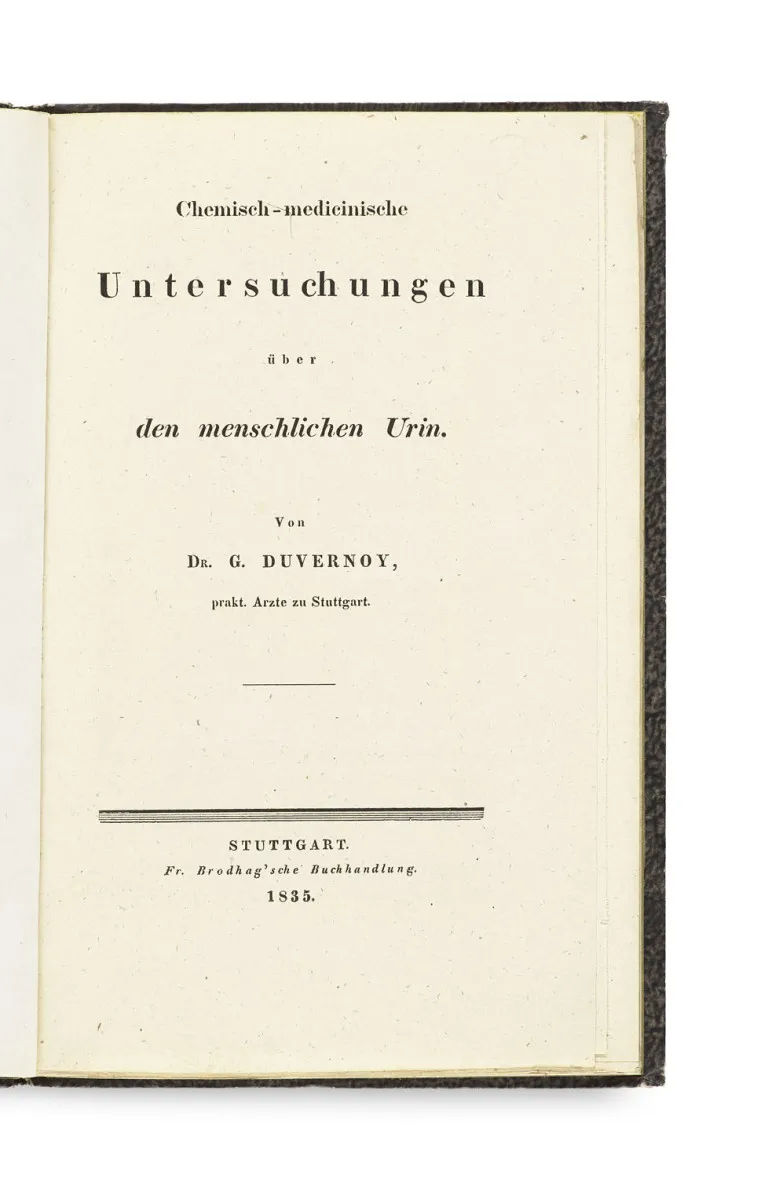 Gustav Duvernoy – Chemicko-lékařská zkoumání lidské moči