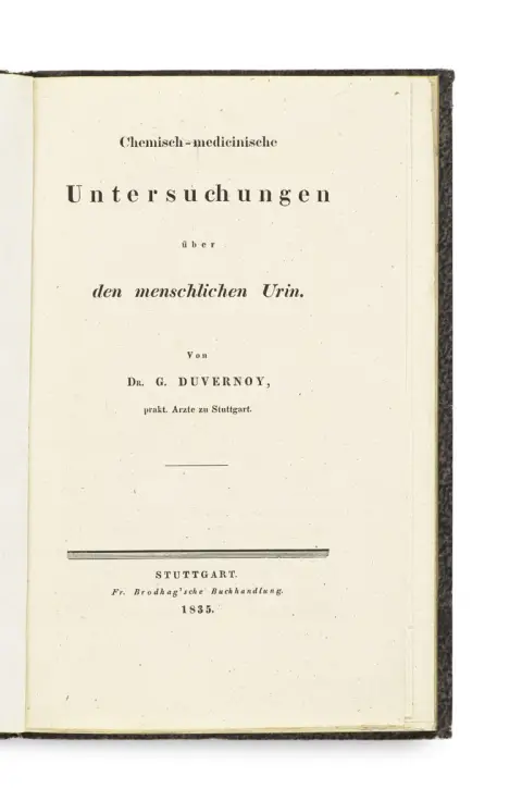 Gustav Duvernoy – Recherches chimico-médicales sur l'urine humaine