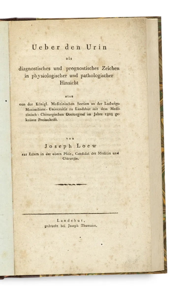 Joseph Loew – Over urine als diagnostisch en prognostisch teken in fysiologisch en pathologisch opzicht