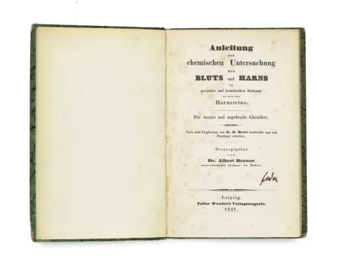 George Owen Rees – Manuel d'analyse chimique du sang et de l'urine à l'état sain et pathologique ainsi que des calculs urinaires