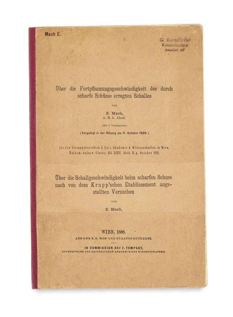 Ernst Mach – Sur la vitesse de propagation du son provoqué par des coups de feu