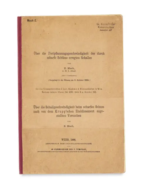 Ernst Mach – Sur la vitesse de propagation du son provoqué par des coups de feu