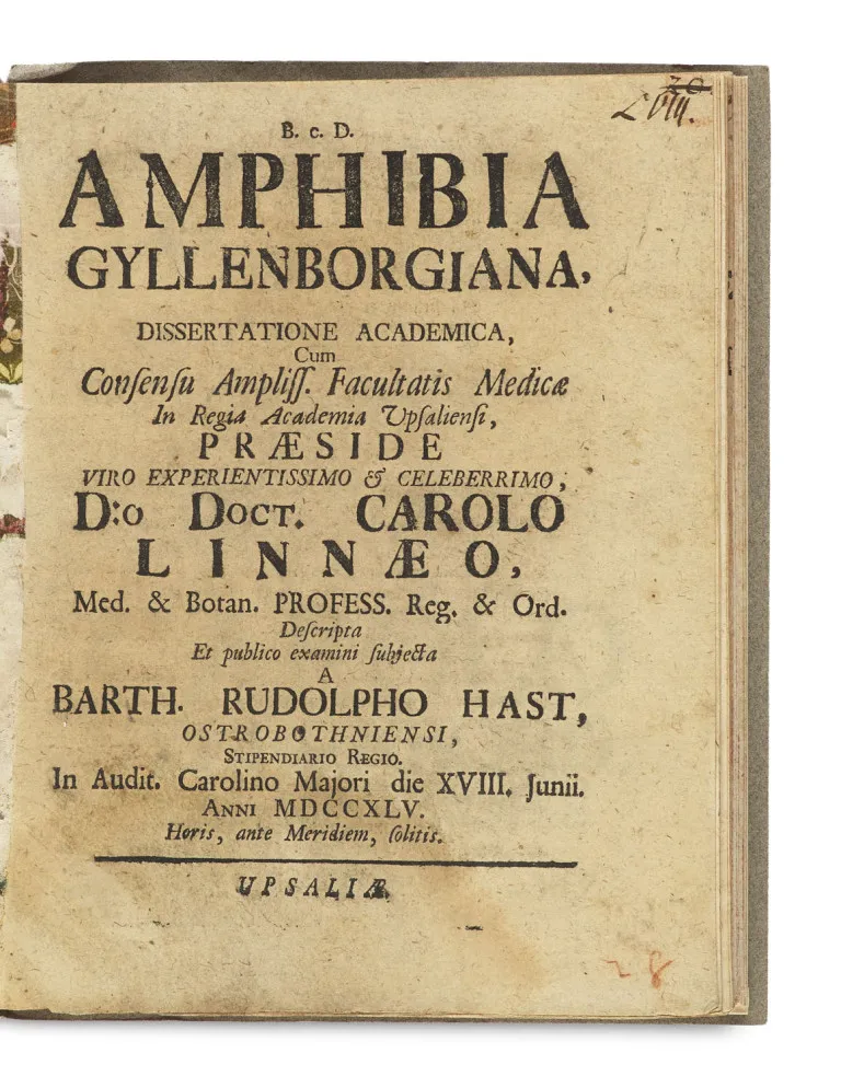 Carl von Linné – Amphibia Gyllenborgiana