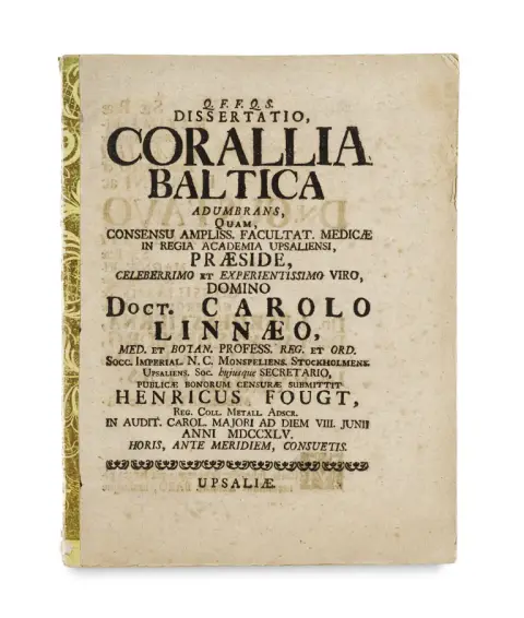 Carl von Linné – Dissertatio, Corallia Baltica adumbrans