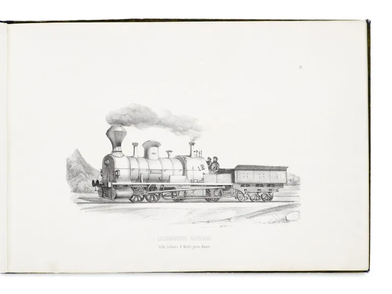 Carl Ritter von Ghega – Atlas de 8 planches sur le tableau des principaux progrès des chemins de fer de la décennie 1840-1850 et des…