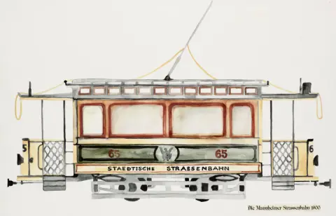 2 dessins préparatoires pour le tramway de Mannheim